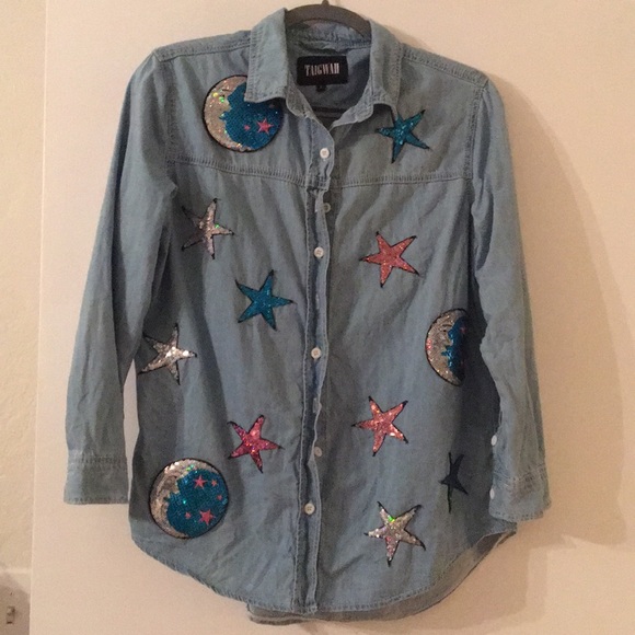 LF Tops - LF Pathched Jean top